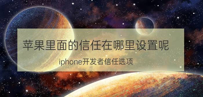 苹果里面的信任在哪里设置呢 iphone开发者信任选项？